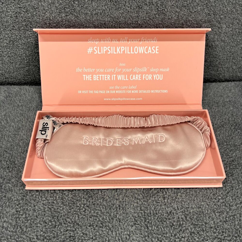 SlipSilk‎ 100% pure silk sleep mask bridesmaid bridal collection pink Slip - Picture 5 of 7